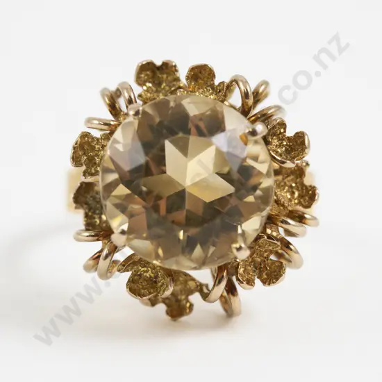 14ct Single Stone Citrine Dress Ring