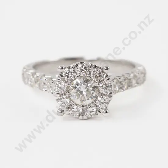 18ct White Gold 20Stone Diamond Cluster Ring