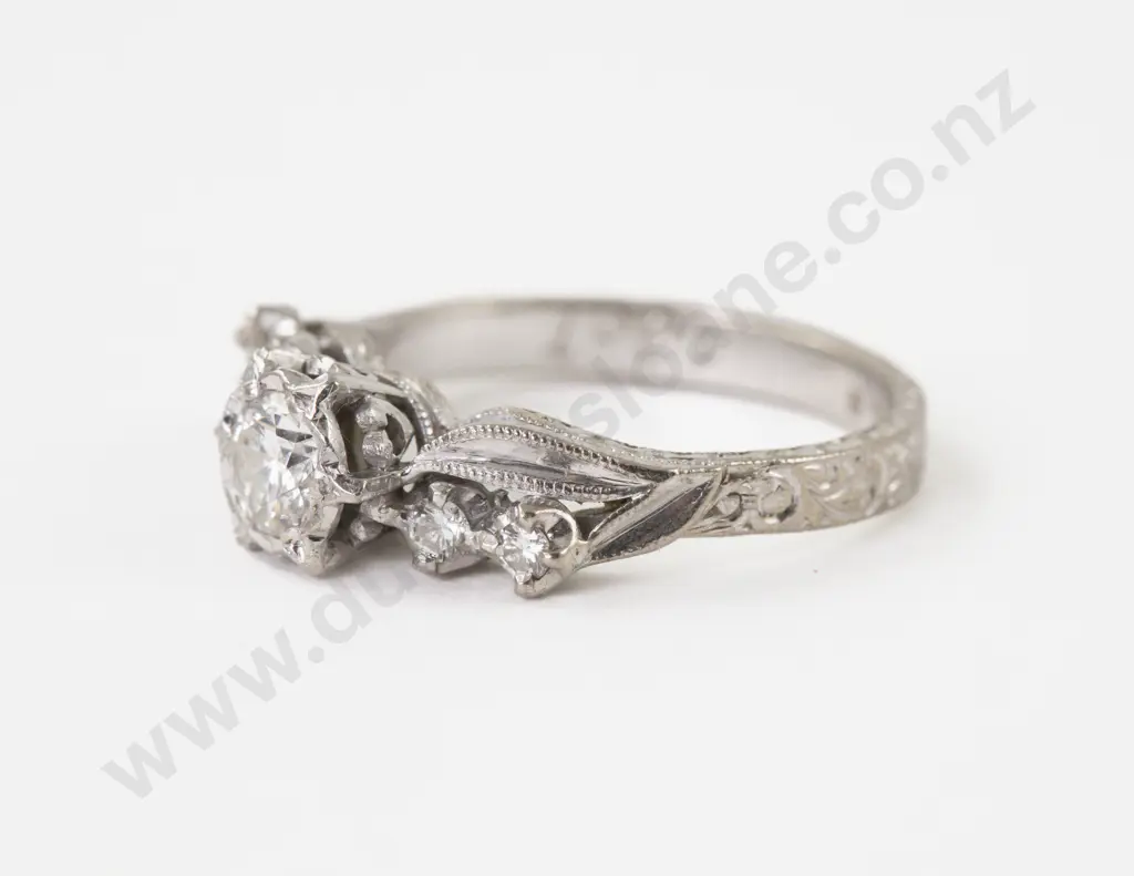 18ct White Gold Five Stone Diamond Ring Image 1++
