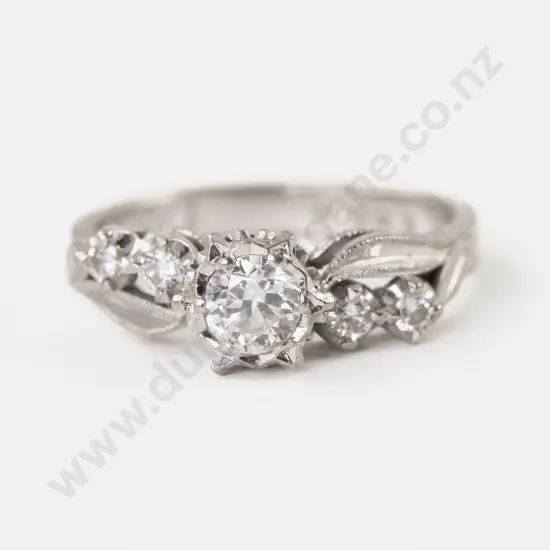 18ct White Gold Five Stone Diamond Ring