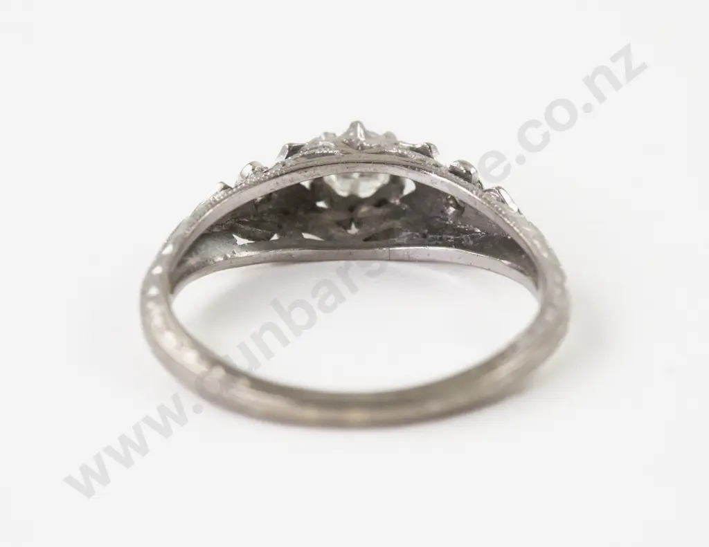 18ct and Platinum Solitaire Diamond Ring Image 1++