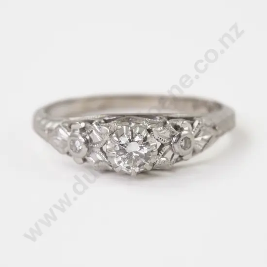 18ct and Platinum Solitaire Diamond Ring