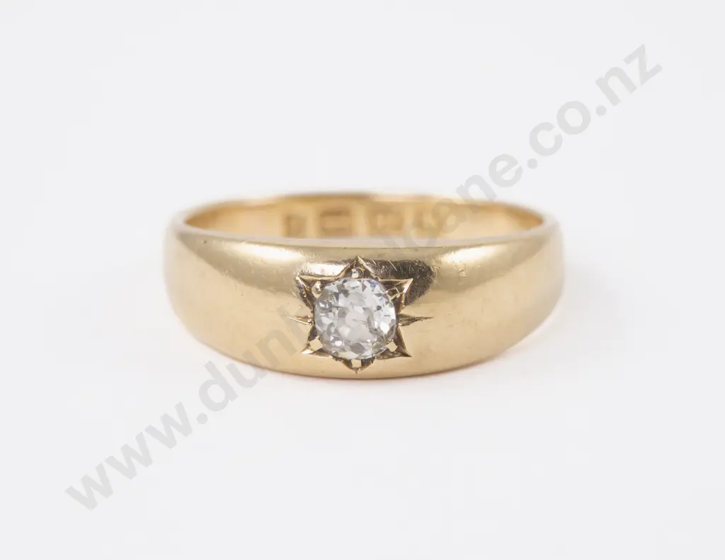 18ct Solitaire Diamond Band Ring Image 1++
