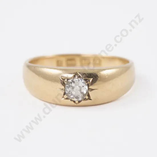 18ct Solitaire Diamond Band Ring
