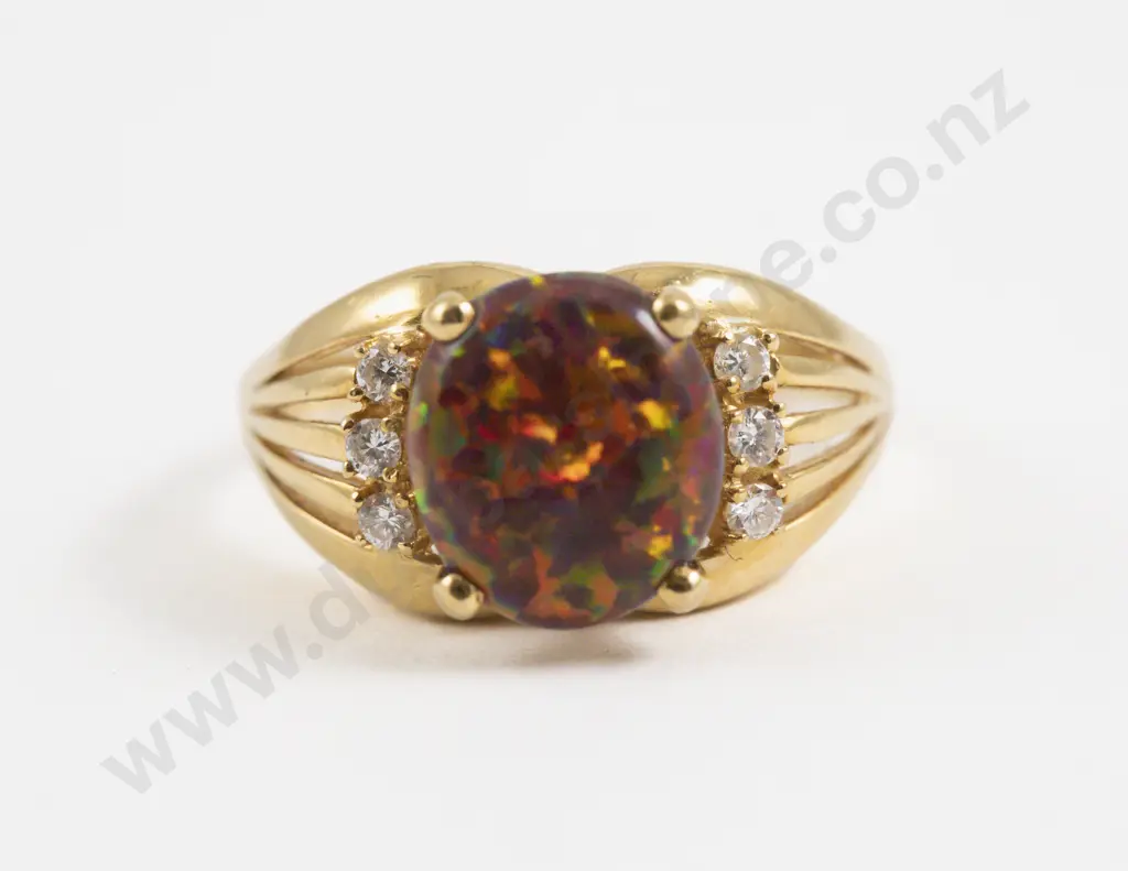 20ct Seven Stone Opal and Diamond Dress Ring Image 1++