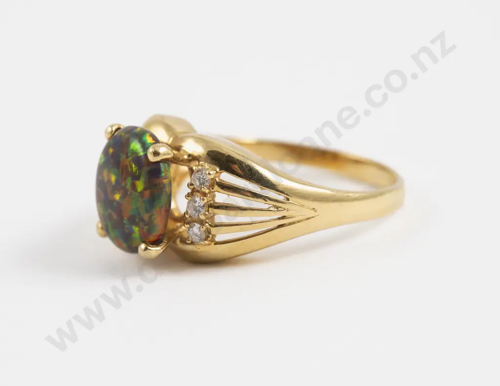 20ct Seven Stone Opal and Diamond Dress Ring Image 1++