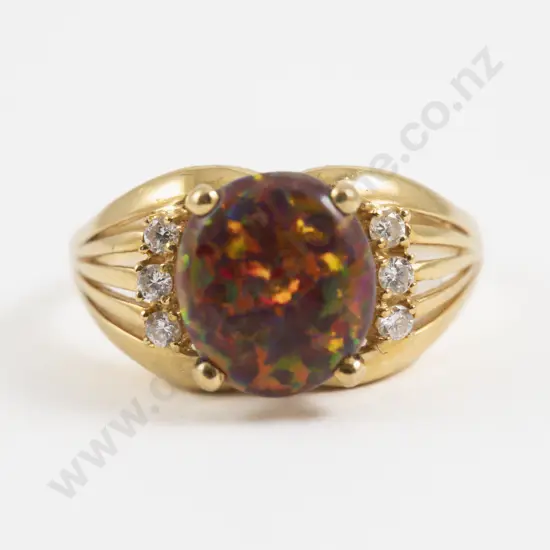 20ct Seven Stone Opal and Diamond Dress Ring