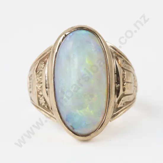 10ct Single Stone Opal Signet Ring