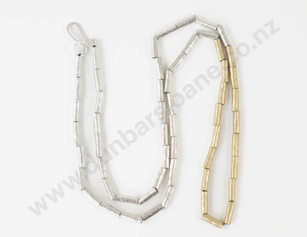 Anna Balasoglou Contemporary Jeweller 24ct Gold and Silver Plated Bead Necklace Image 1++