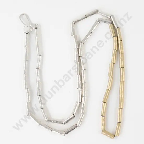 Anna Balasoglou Contemporary Jeweller 24ct Gold and Silver Plated Bead Necklace