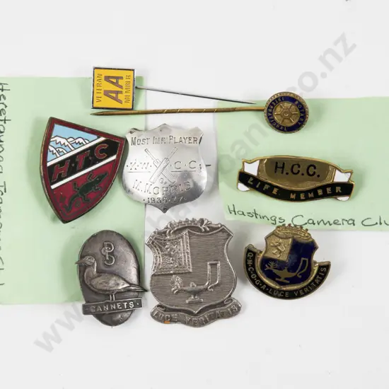 Three S/S NZ School Badges and Four Enamel Badges