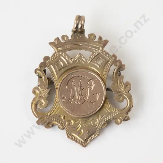 Edwardian 9ct Shield Brooch/Pendant