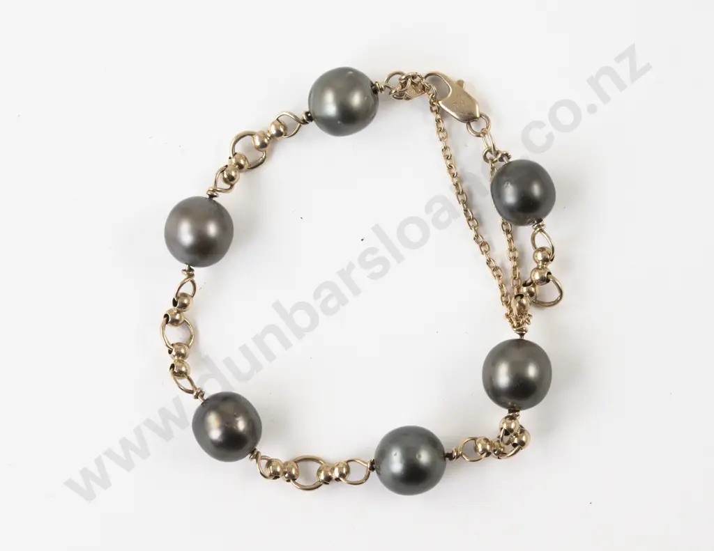 9ct Tahitian Cultured Pearl Bracelet Image 1++