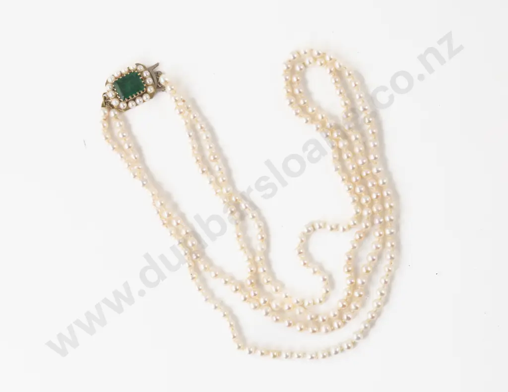 Double Strand Uniform Fresh Water Pearl Necklace Image 1++