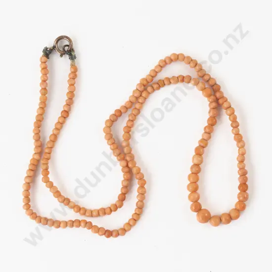 Vintage Single Strand Graduated Coral Necklace