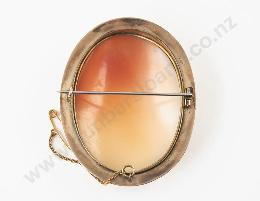9ct Framed Large Classical Portrait Cameo Brooch Image 1++