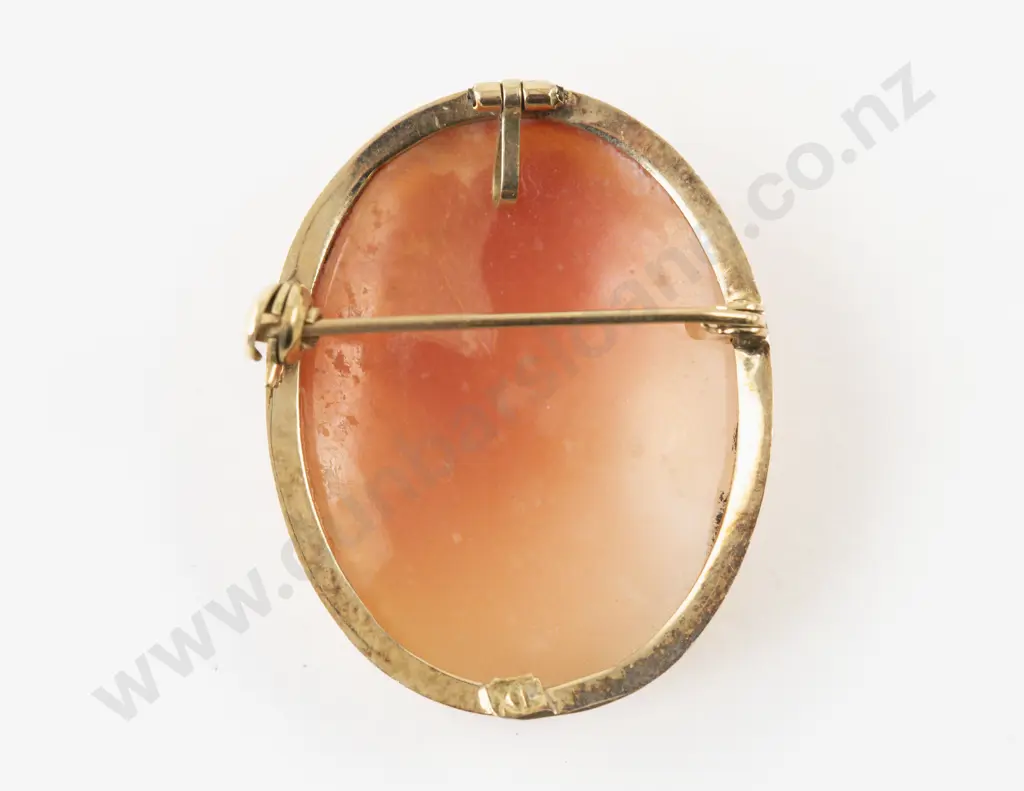 Victorian 15ct Framed Classical Portrait Cameo Brooch Image 1++