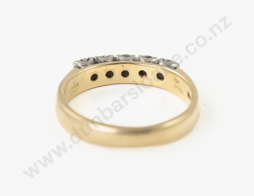 18ct Five Stone Diamond Band Ring Image 1++