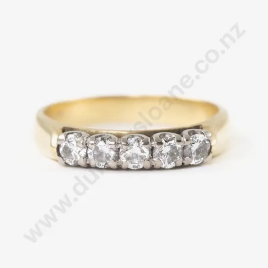 18ct Five Stone Diamond Band Ring
