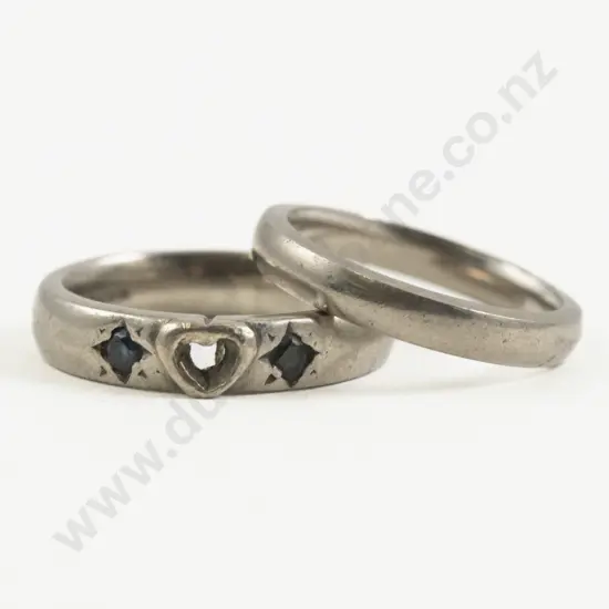 Two 18ct White Gold Band Rings