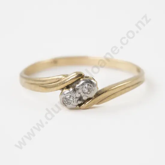 9ct Two Stone Diamond Band Ring