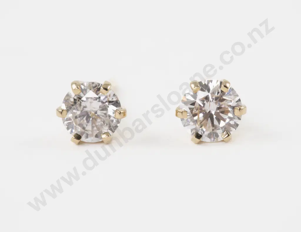 Pair 14ct Diamond Stud Earrings Image 1++