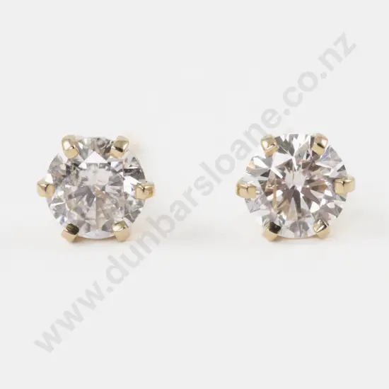 Pair 14ct Diamond Stud Earrings