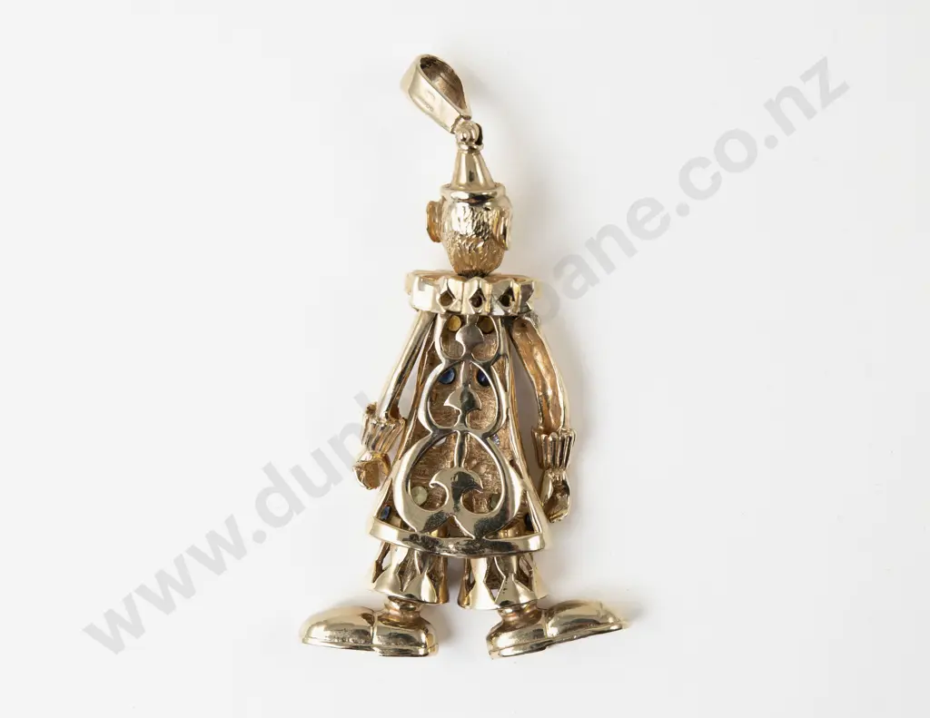 9ct Gold Multi-Gem Fancy Clown Pendant Image 1++