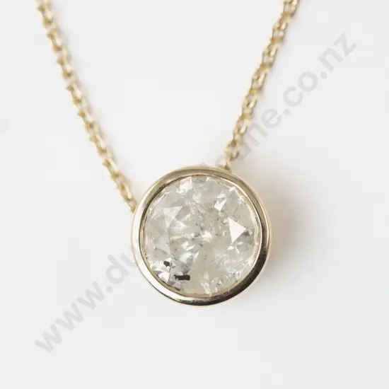 14ct Single Stone Diamond Slider Pendant
