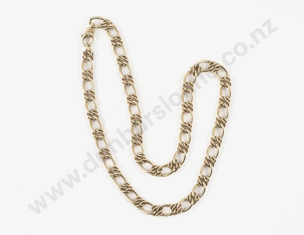 9ct Fancy Curb Link Neck Chain Image 1++