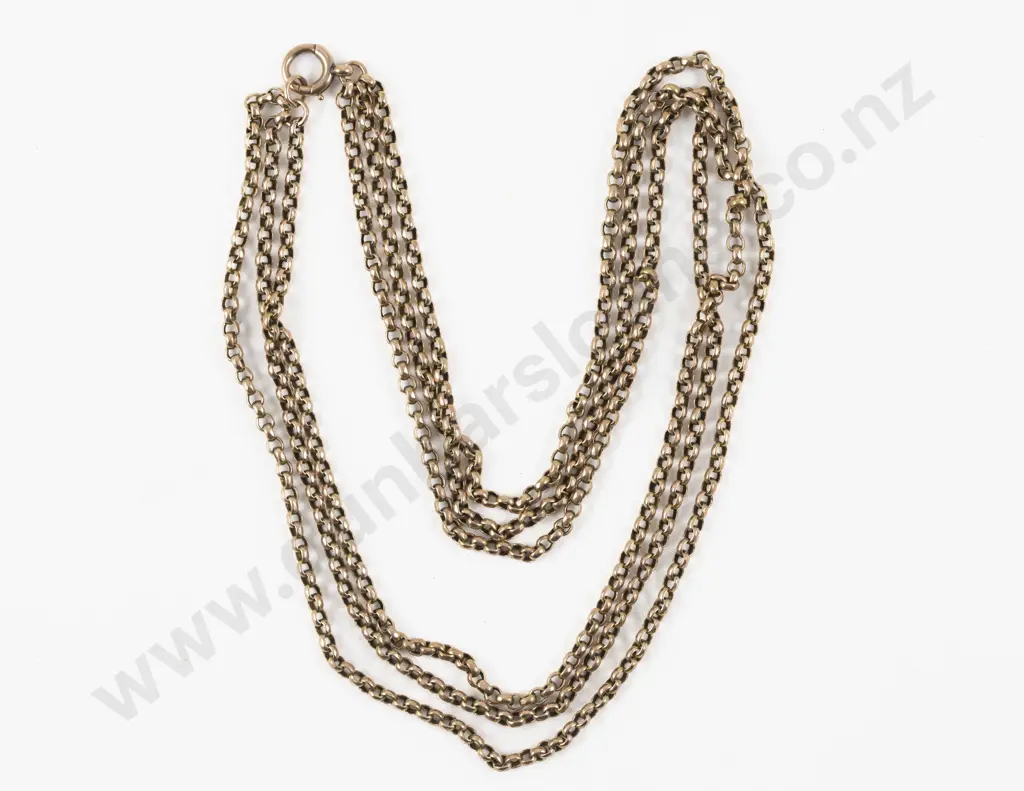 9ct Triple Strand Fancy Link Neck Chain Image 1++