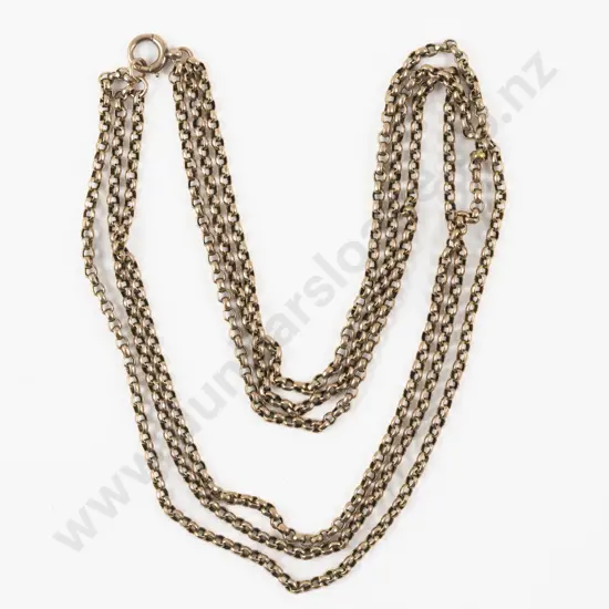 9ct Triple Strand Fancy Link Neck Chain
