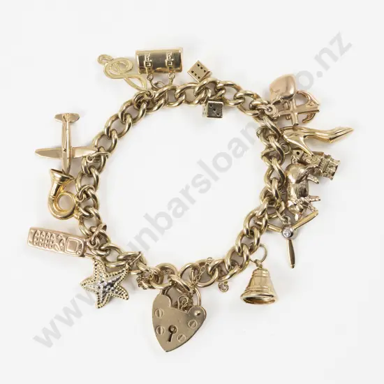 9ct Curb Link Charm Bracelet