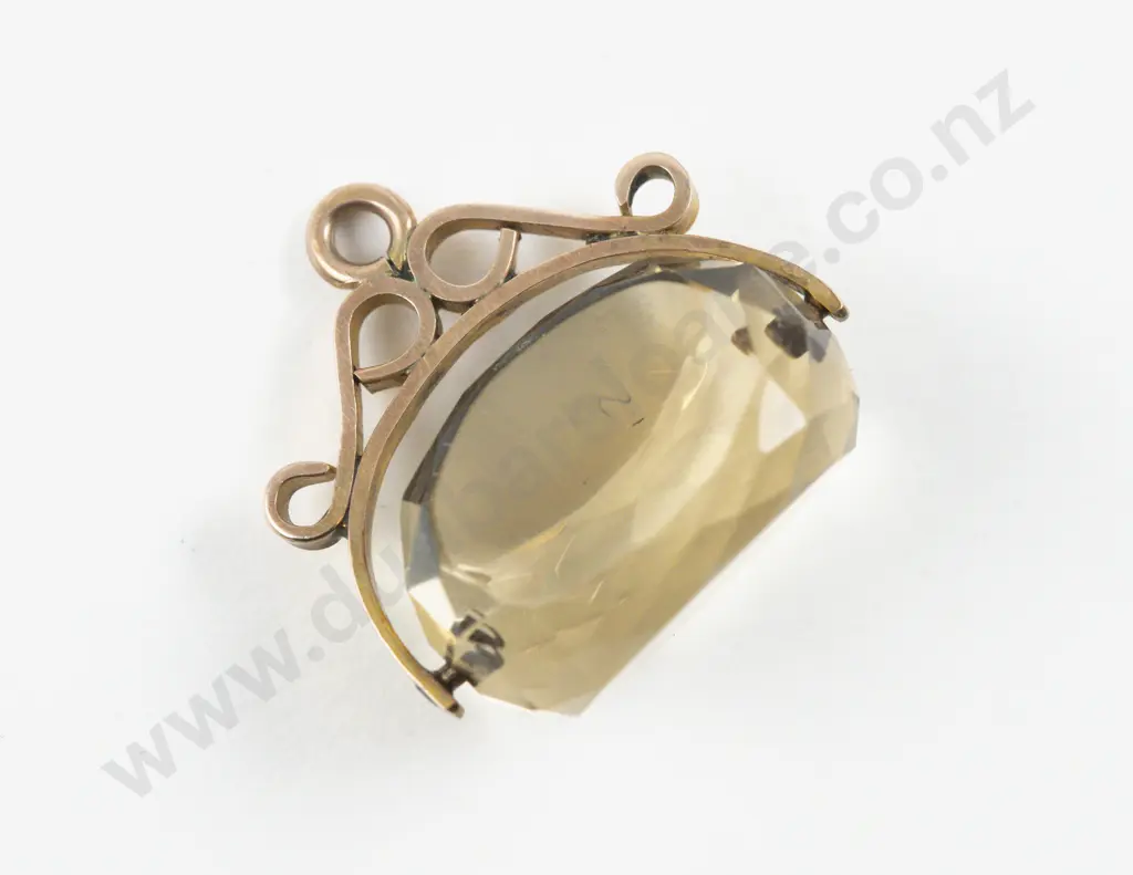 9ct Mounted Citrine Swivel Fob Image 1++