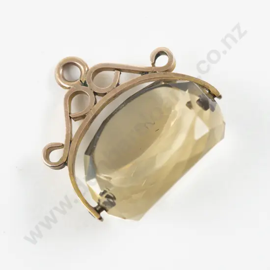 9ct Mounted Citrine Swivel Fob