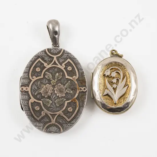 Two Victorian Gold and S/S Photo Lockets