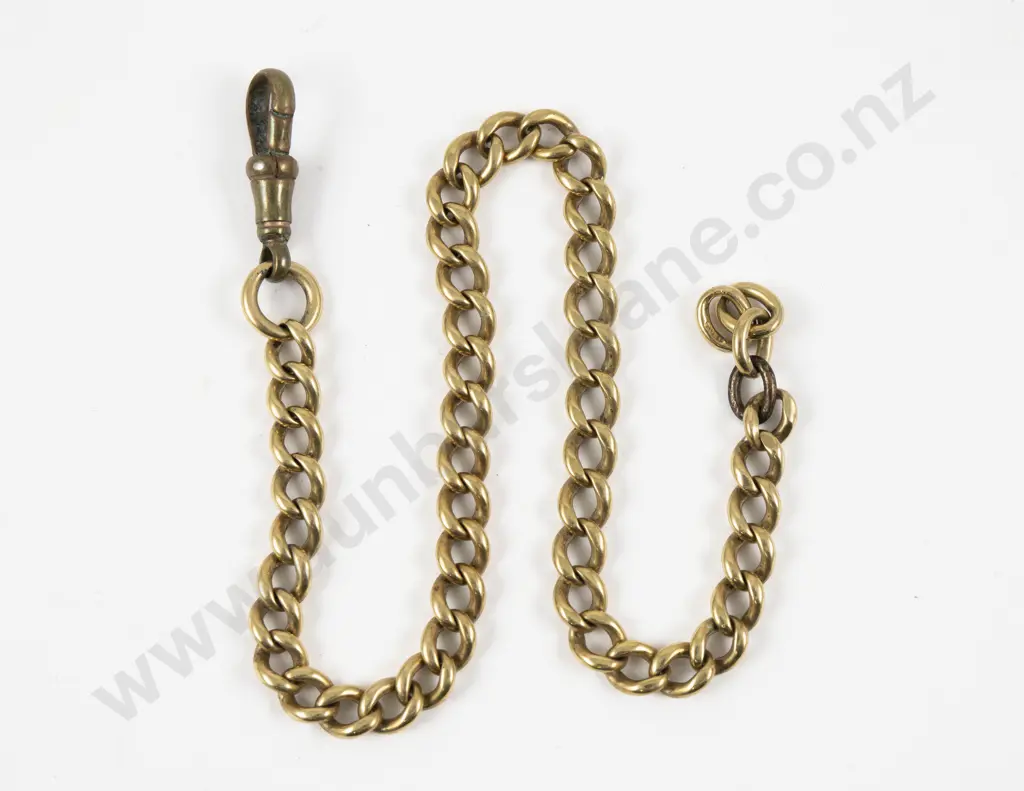 18ct Curb Link Pocket Watch Fob Chain Image 1++