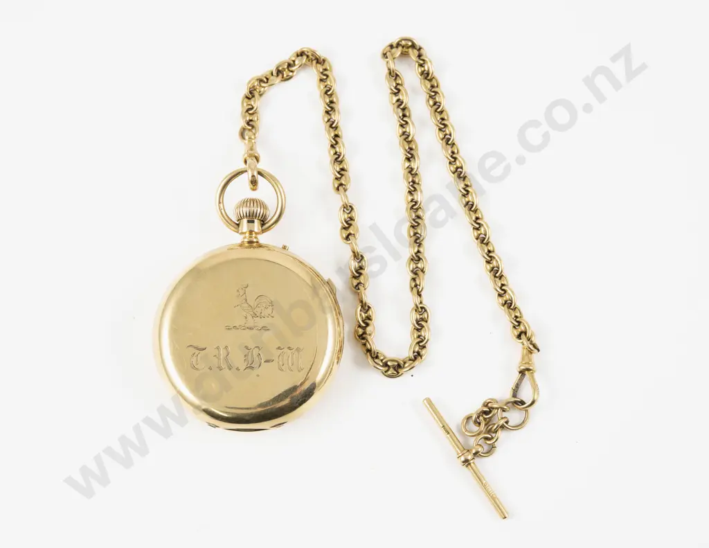 18ct Hunter Cased Repeater Lever Wind Pocket Watch on 18ct Albert Chain Image 1++