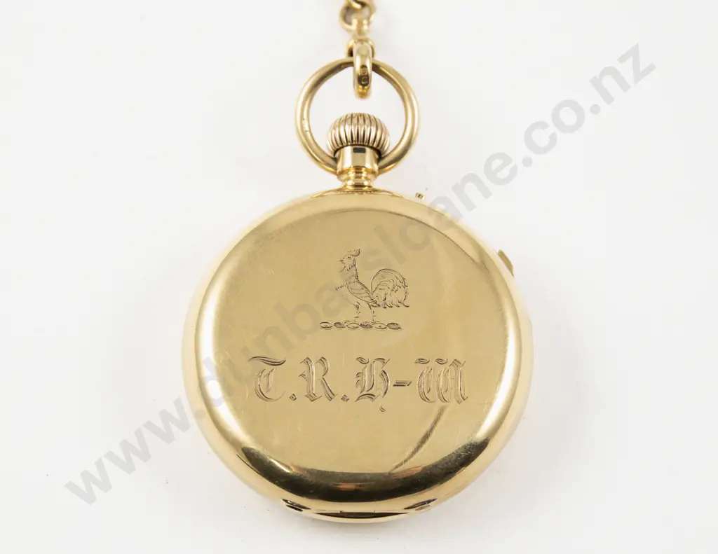 18ct Hunter Cased Repeater Lever Wind Pocket Watch on 18ct Albert Chain Image 1++