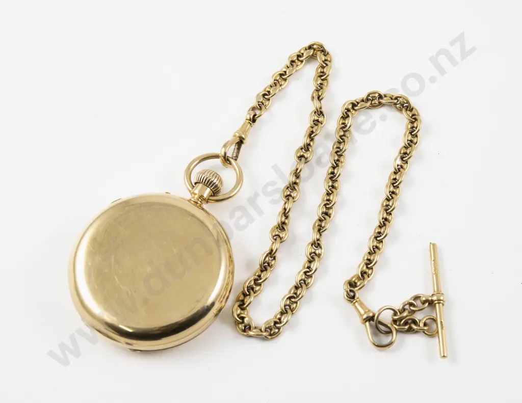 18ct Hunter Cased Repeater Lever Wind Pocket Watch on 18ct Albert Chain Image 1++