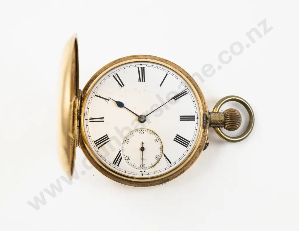18ct Hunter Cased Lever Wind Pocket Watch Image 1++