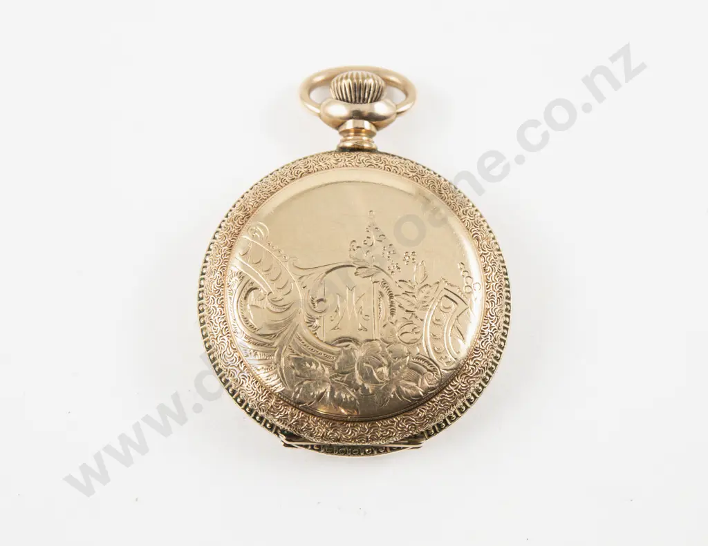 14ct Hunter Cased Lever Wind Pocket Watch Image 1++