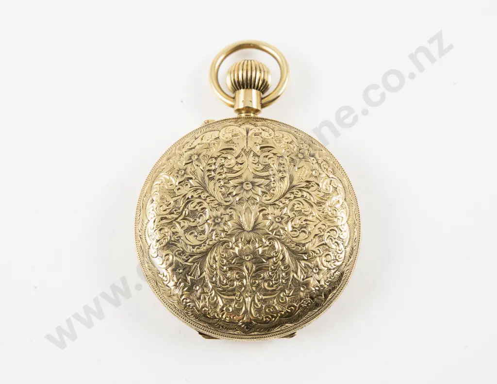 18ct Hunter Cased Lever Wind Pocket Watch Image 1++