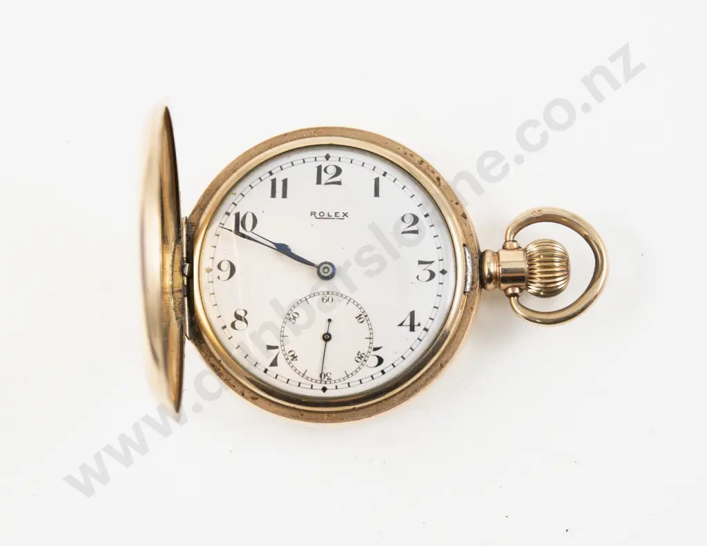 Vintage Rolex Gold Plated Hunter Cased Lever Wind Pocket Watch Image 1++