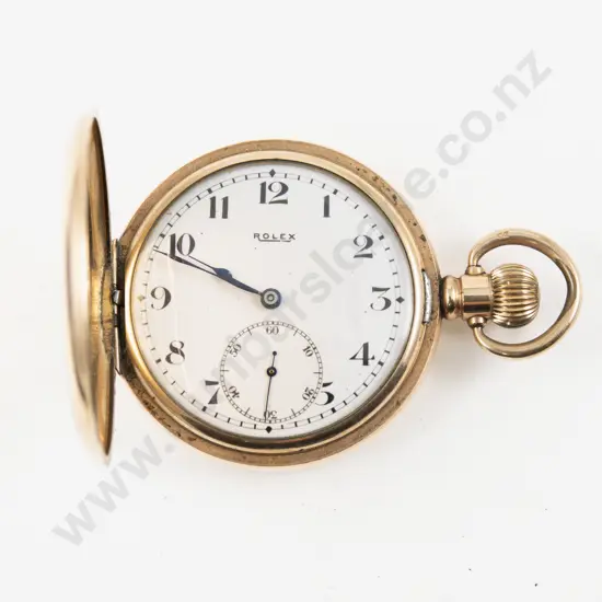 Vintage Rolex Gold Plated Hunter Cased Lever Wind Pocket Watch