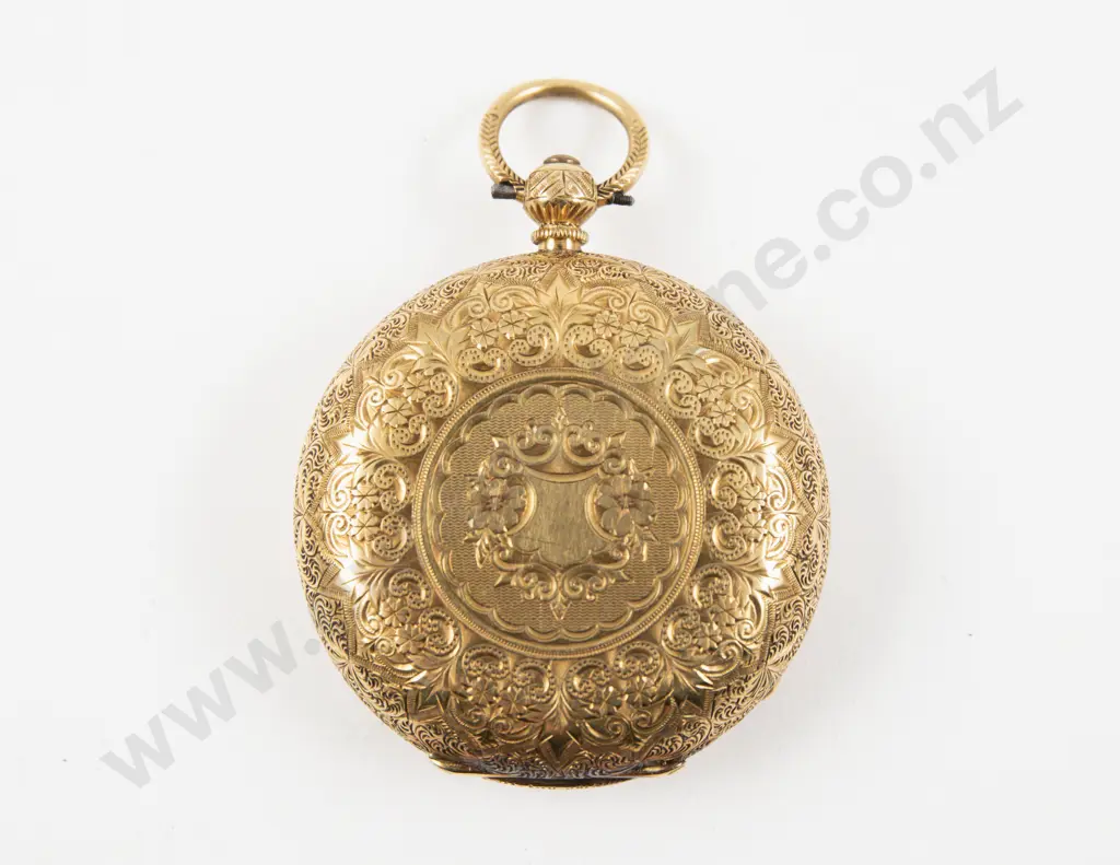 18ct Open Face Key Wind Pocket Watch Image 1++