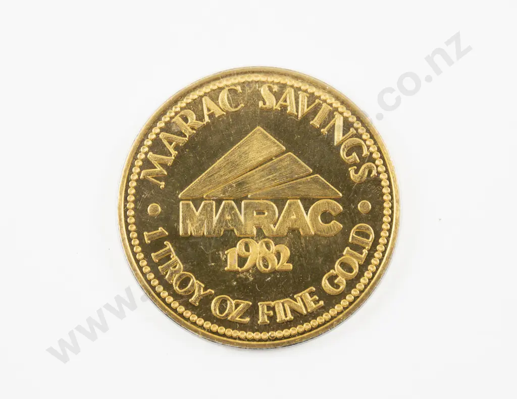 1982 Marc Savings Commemorative 1 Troy Oz Gold Coin Image 1++