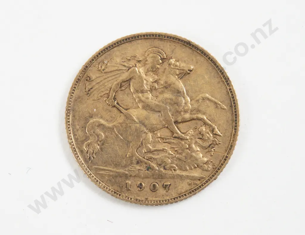 1907 Edw VII Half Gold Sovereign Image 1++