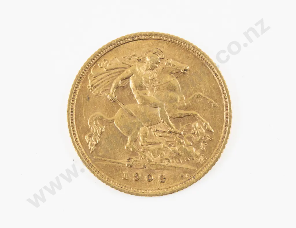 Edwardian 1908 Half Gold Sovereign Royal Mint Image 1++