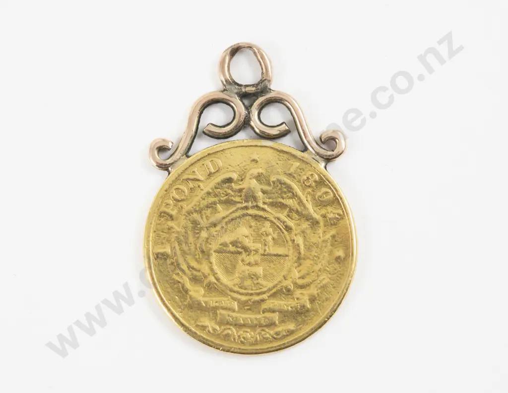 9ct Mounted 1994 South African Republic One Pond Gold Coin Image 1++